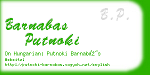 barnabas putnoki business card